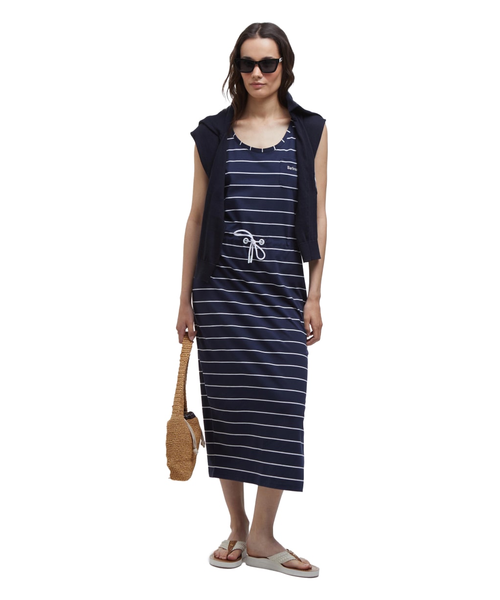 Women's Barbour Overland Midi Dress - Navy Stripe