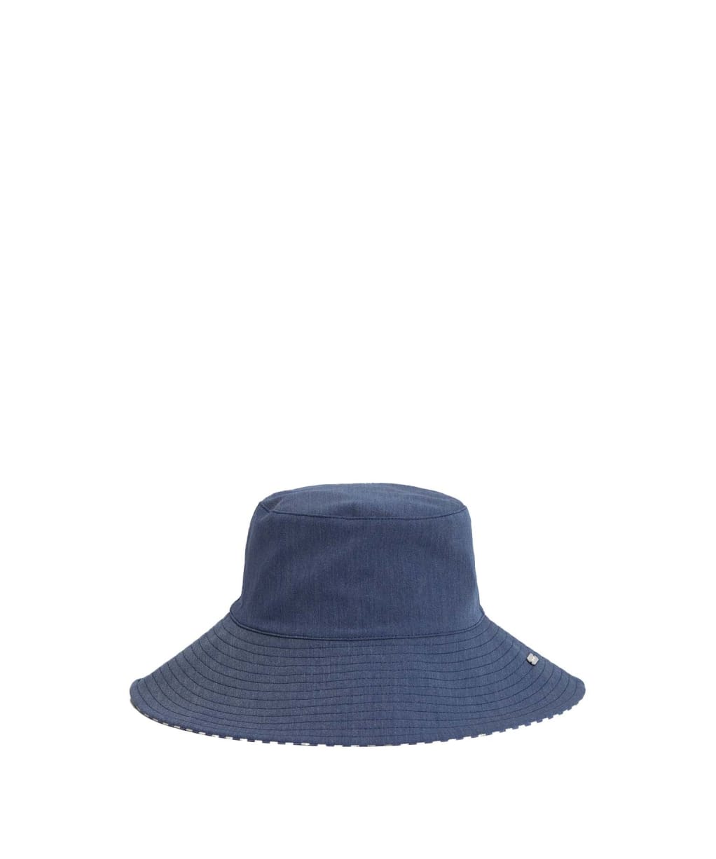 Women's Barbour Fleur Reversible Bucket Hat - Chambray / Stripe