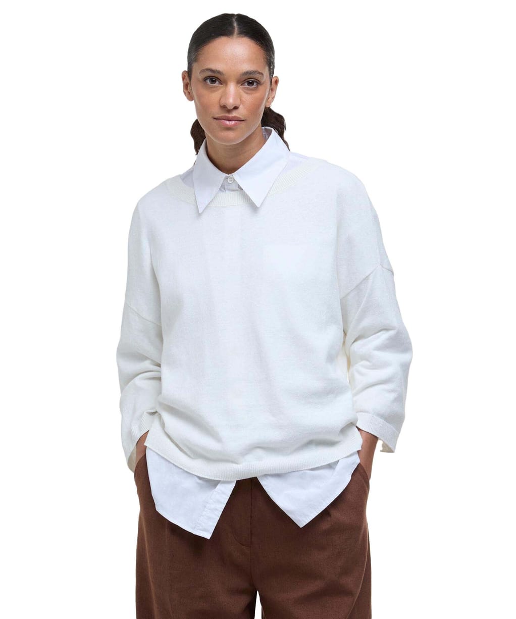 Women's Barbour Lucy Knitted Jumper - Cloud