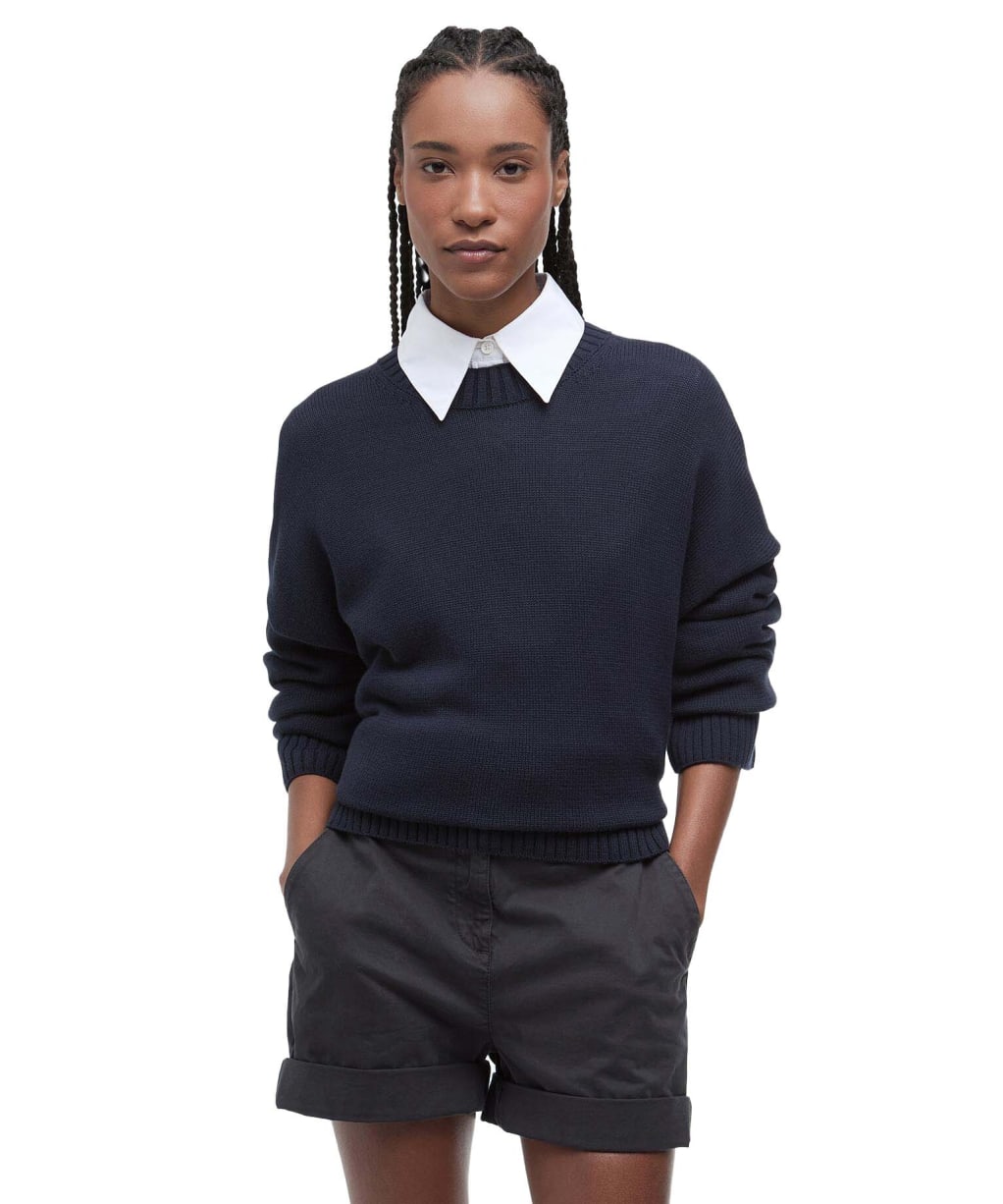 Women's Barbour Birdie Knitted Jumper - Dark Navy