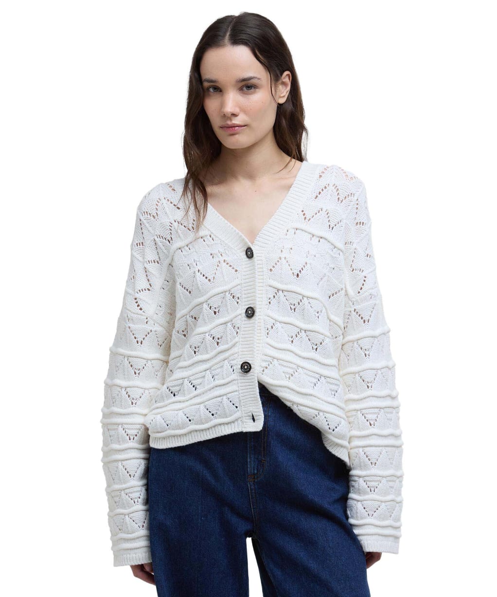 Women's Barbour Isla Knitted Cardigan - Cloud