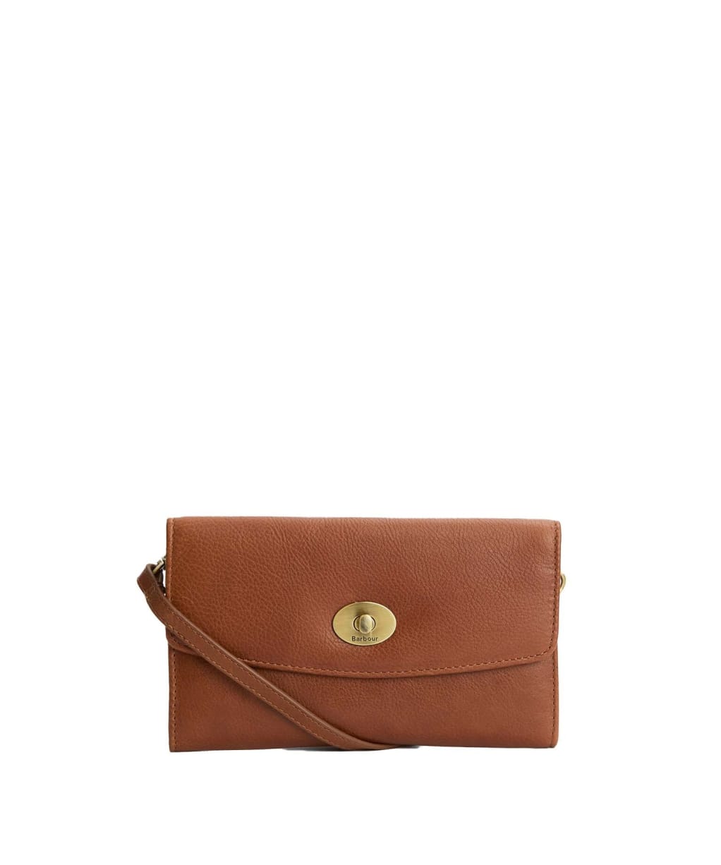 Women's Barbour Isla Leather Travel Purse - Brown