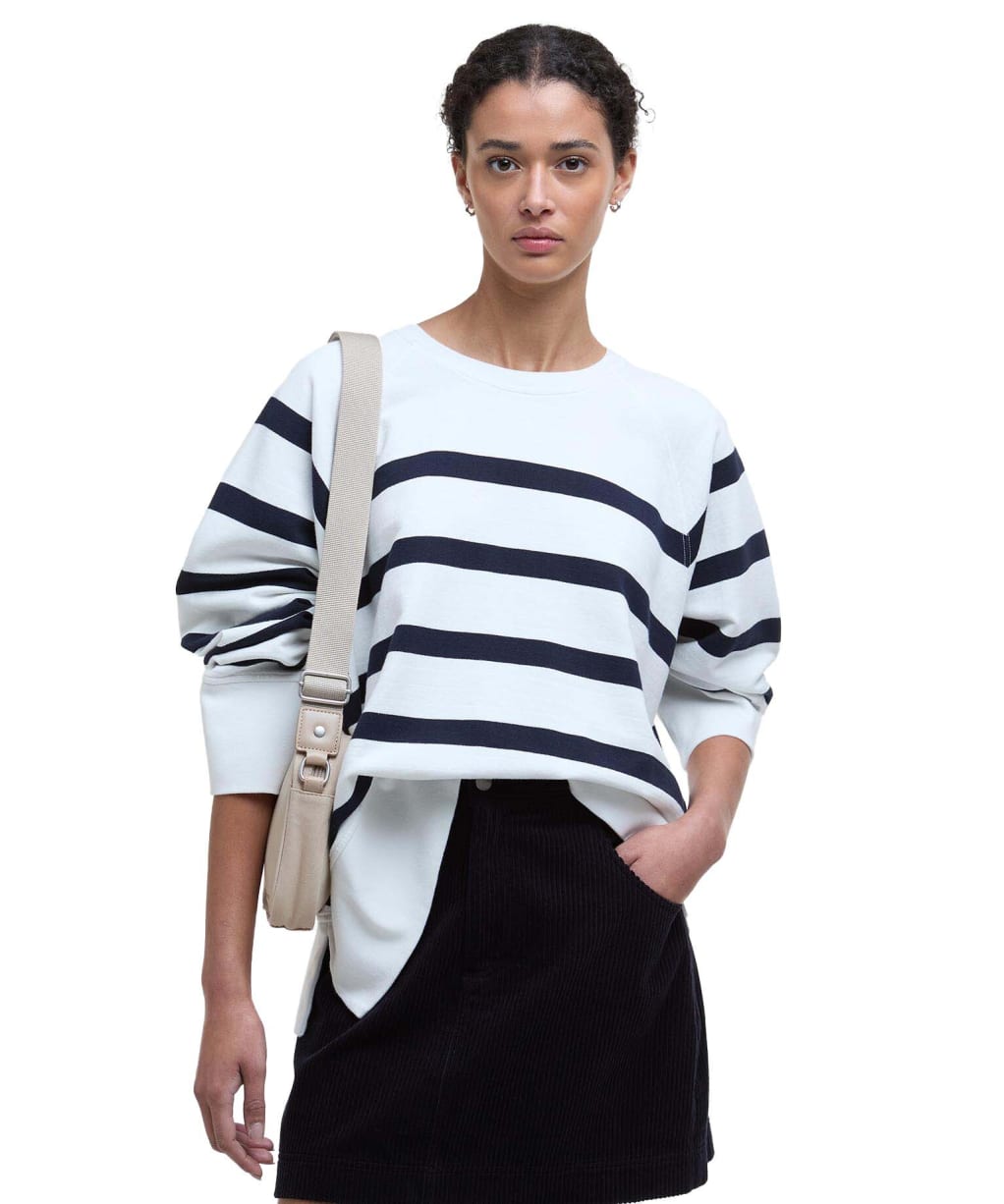 Women's Barbour Delaney Sweatshirt - Cloud Stripe