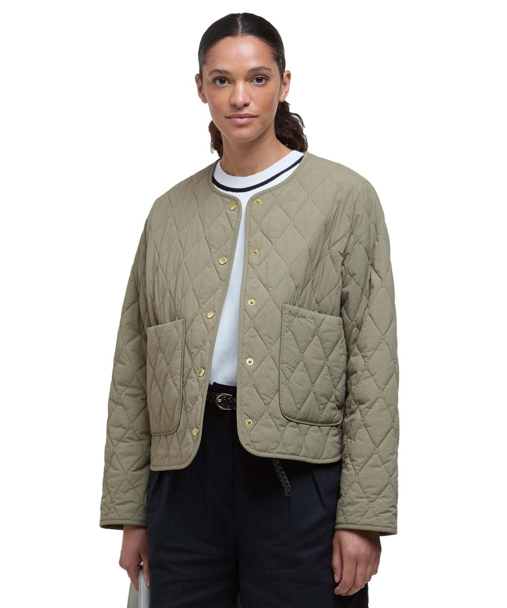 Women's Barbour Monroe Quilted Jacket - Dusky Green / Rosemary Tartan