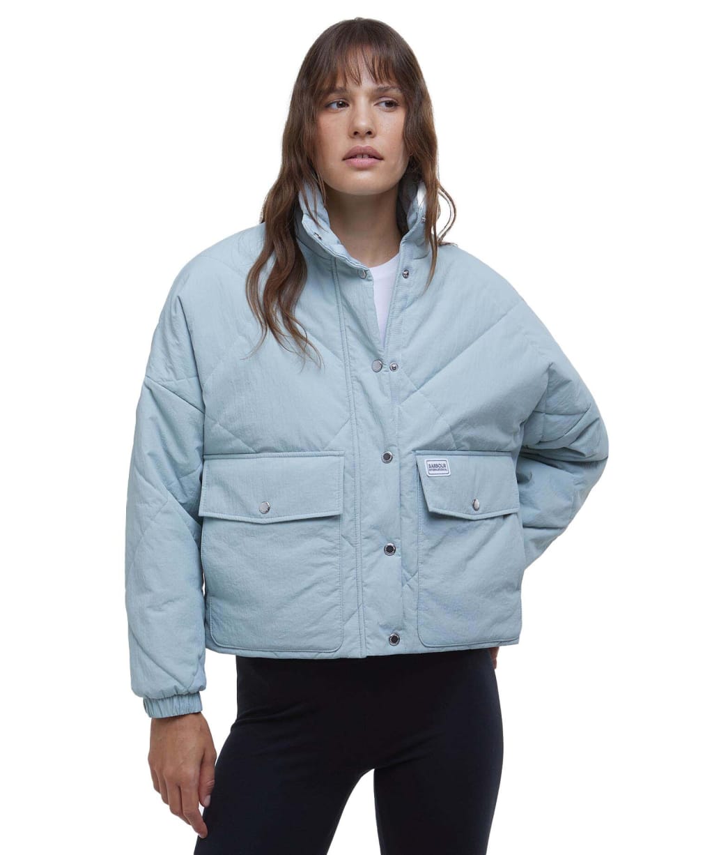 Women's Barbour International Zola Quilted Jacket - Light Steel Blue