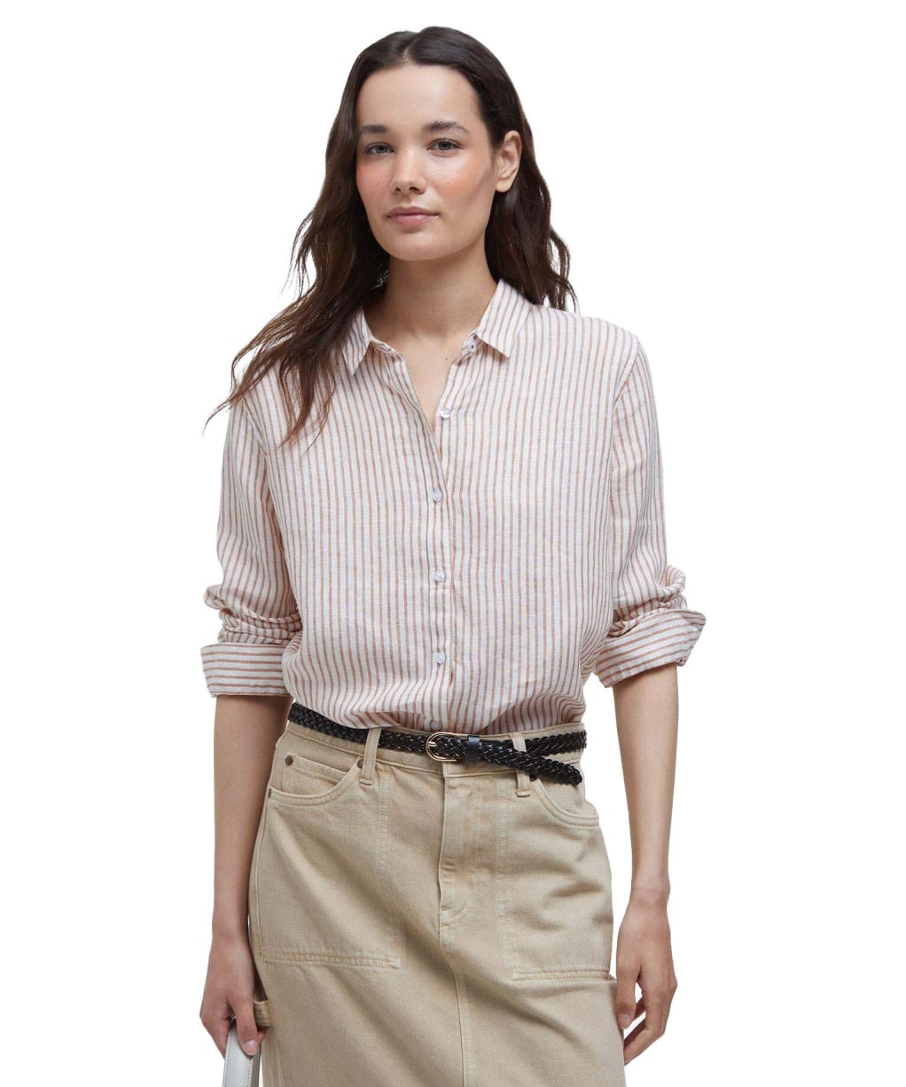 Women's Barbour Marine Shirt - BRAN STRIPE