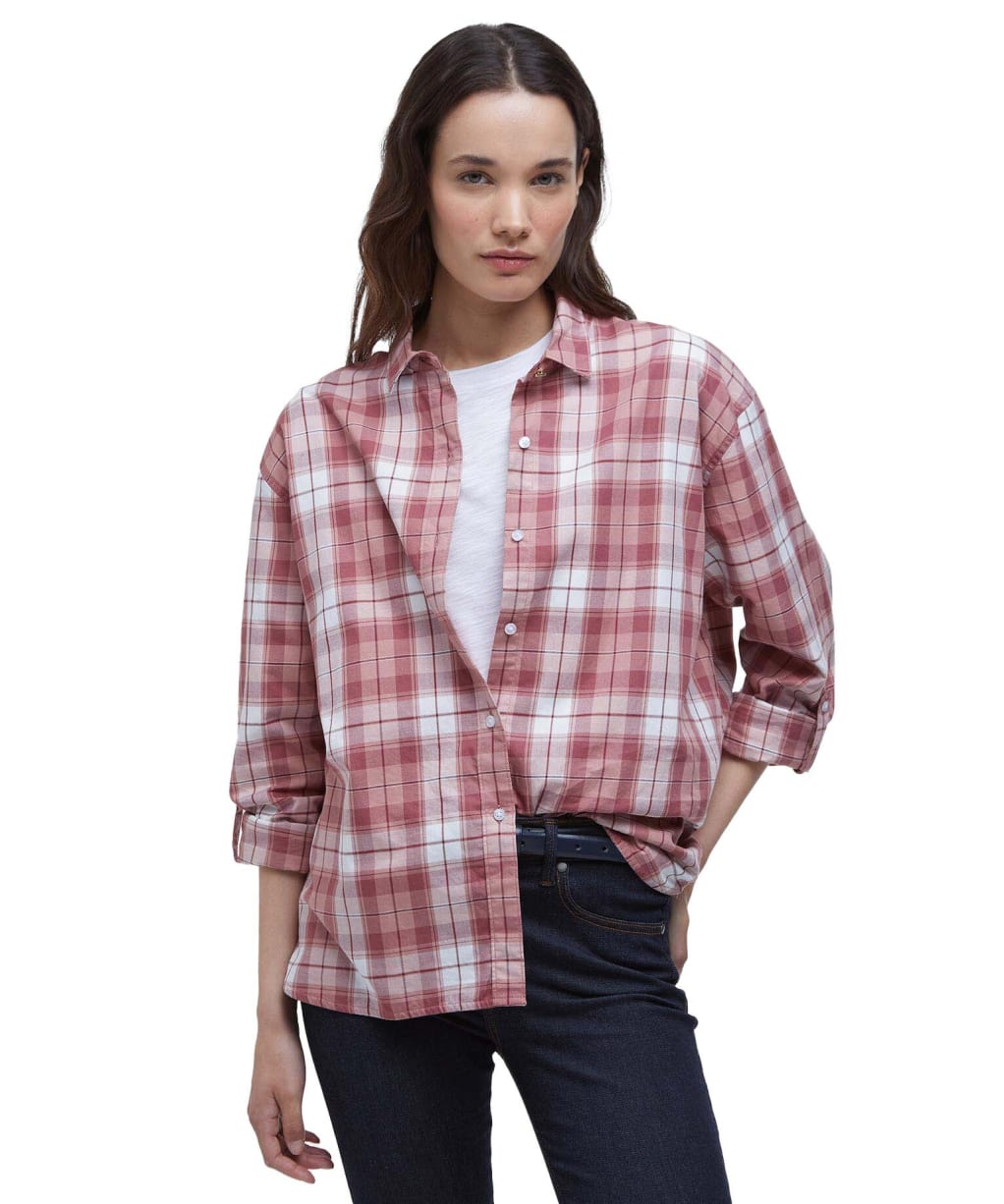 Women's Barbour Angelonia Oversized Cotton Shirt - TEA ROSE / CLOUD