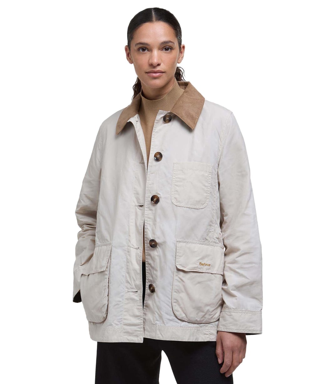 Women's Barbour Averie Showerproof Jacket - Oatmeal / Ancient Tartan