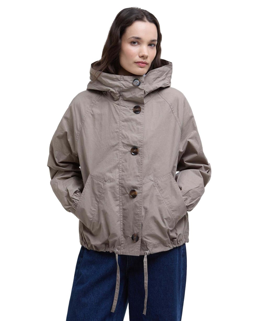 Women's Barbour Bhodi Showerproof Jacket - Dirty Khaki / Safari Tartan
