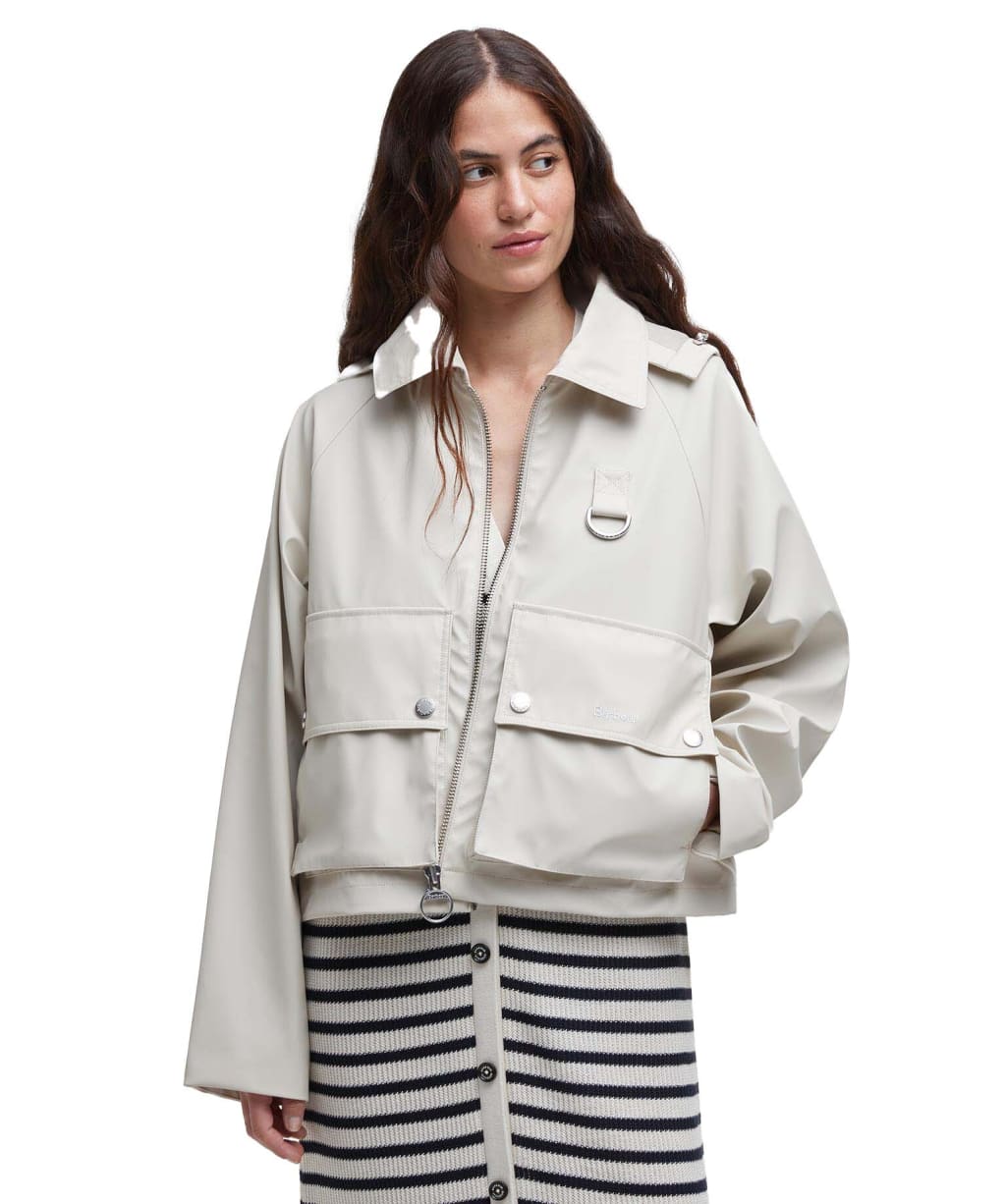 Women's Barbour June Showerproof Jacket - White