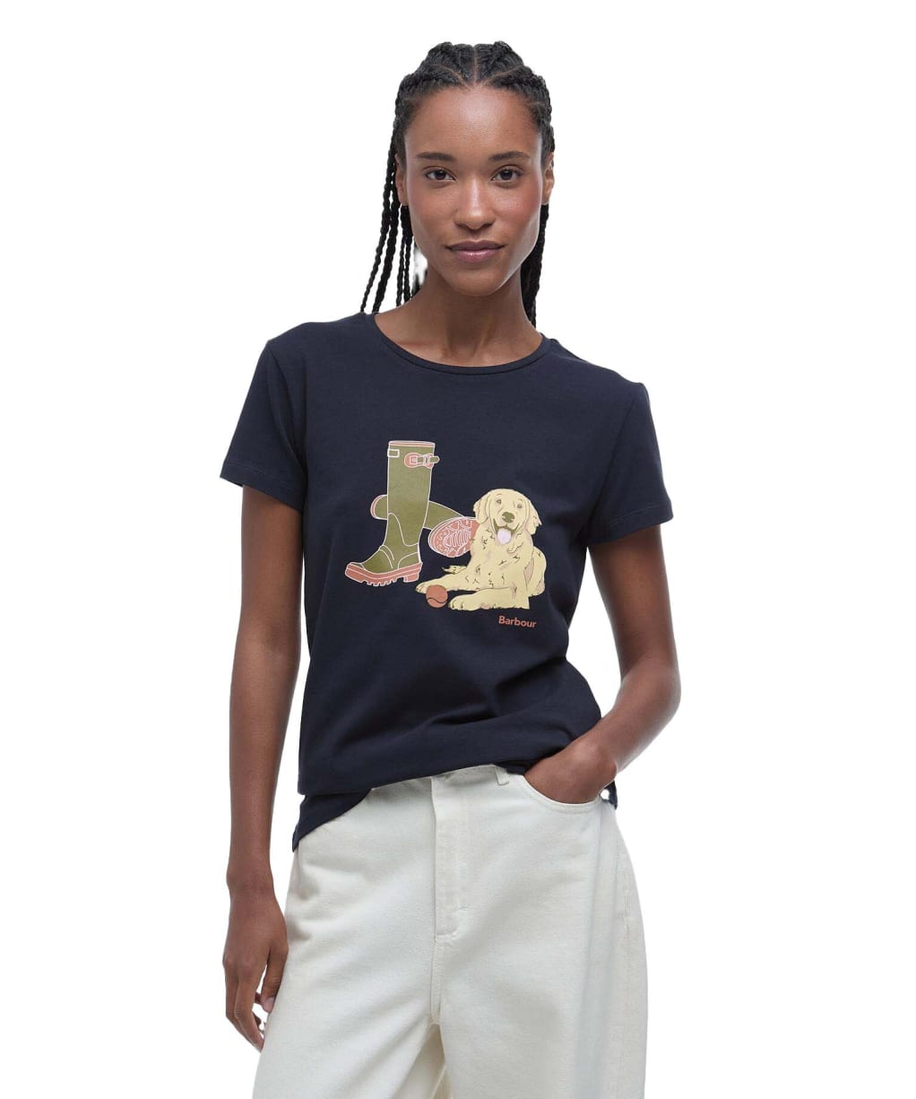 Women's Barbour Rowen T-Shirt - Navy