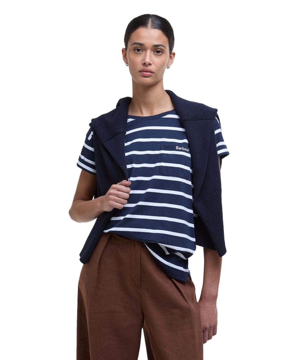 Women's Barbour Otterburn Stripe T-Shirt - Navy / White