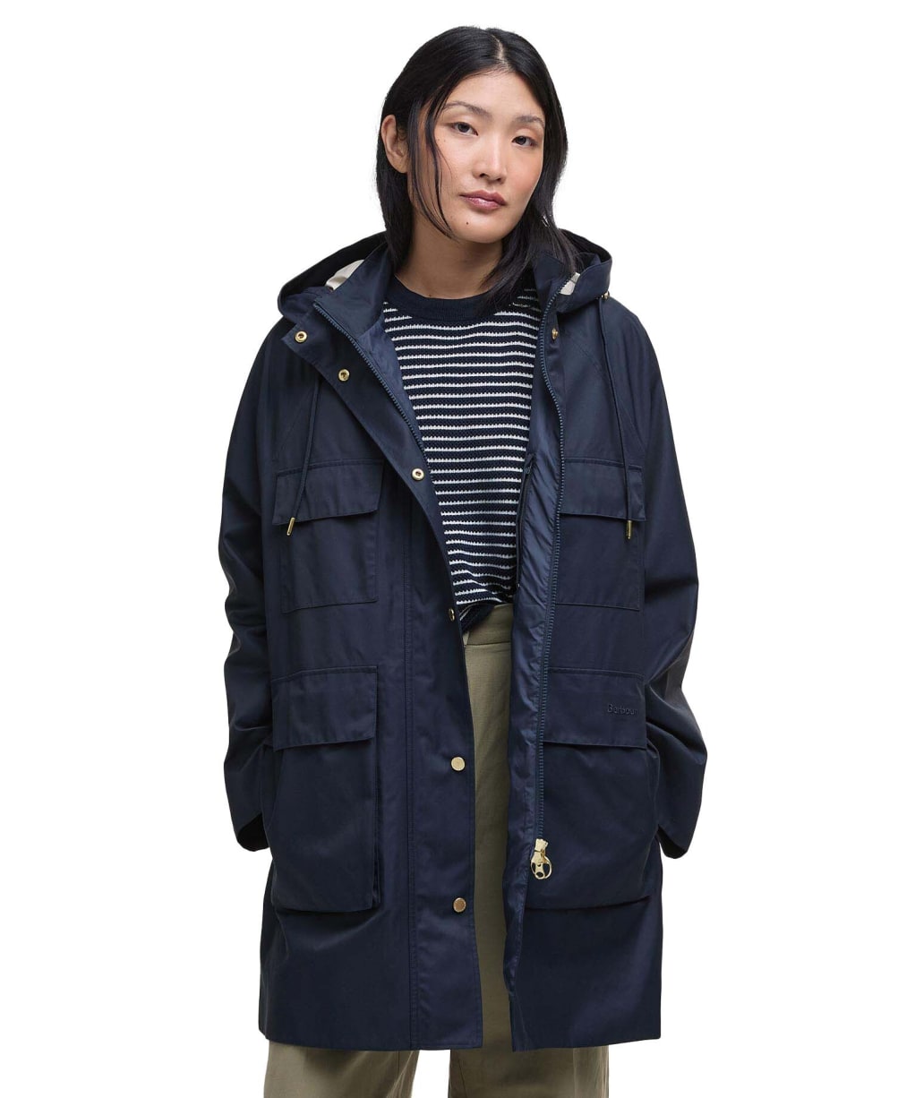 Women's Barbour Khai Waterproof Jacket - Dark Navy / Rosemary