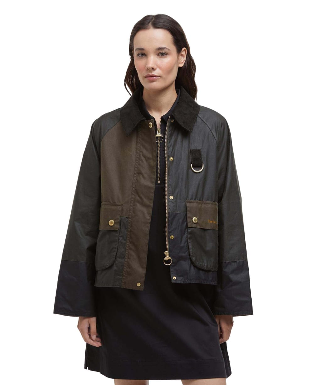 Women's Barbour Alma Waxed Jacket - Sand / Archive Olive