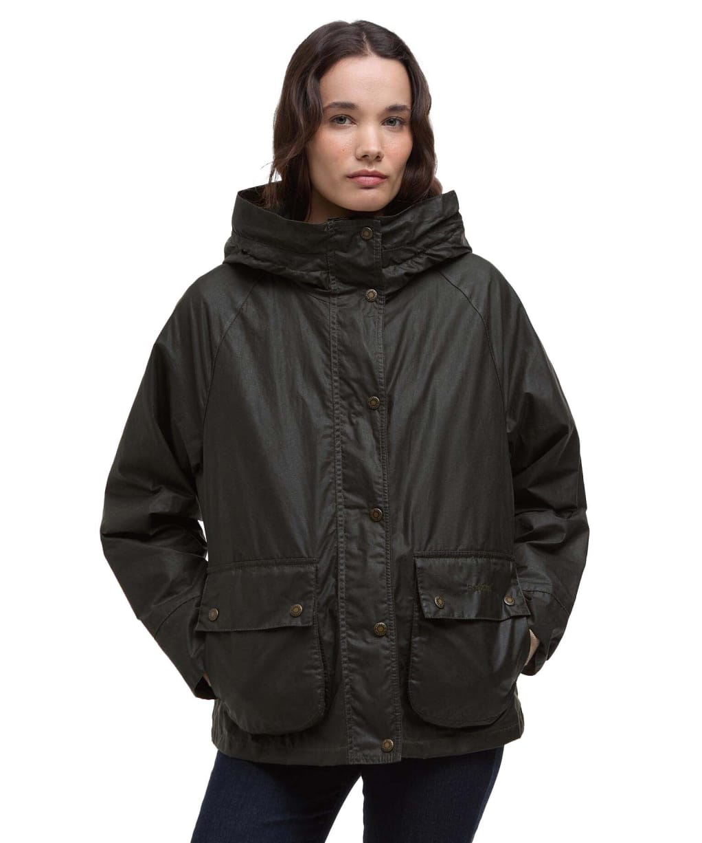 Women's Barbour Hollies Waxed Jacket - Archive Olive / Ancient