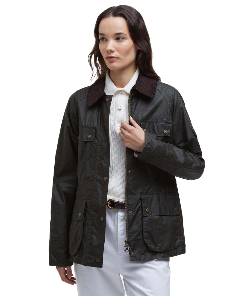 Women's Barbour Arlo Utility Waxed Jacket - Archive Olive / Ancient