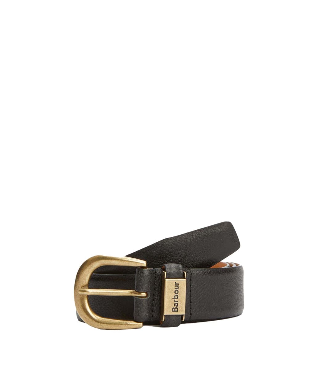 Men's Barbour Clyde Leather Belt - Black