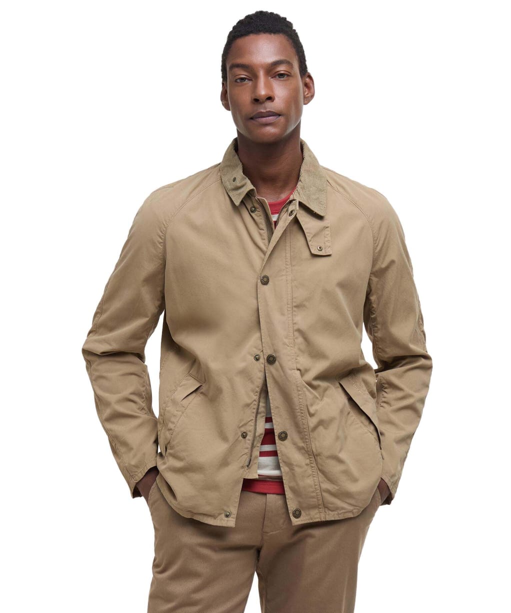 Men's Barbour Tracker Casual Cotton Jacket - Washed Stone