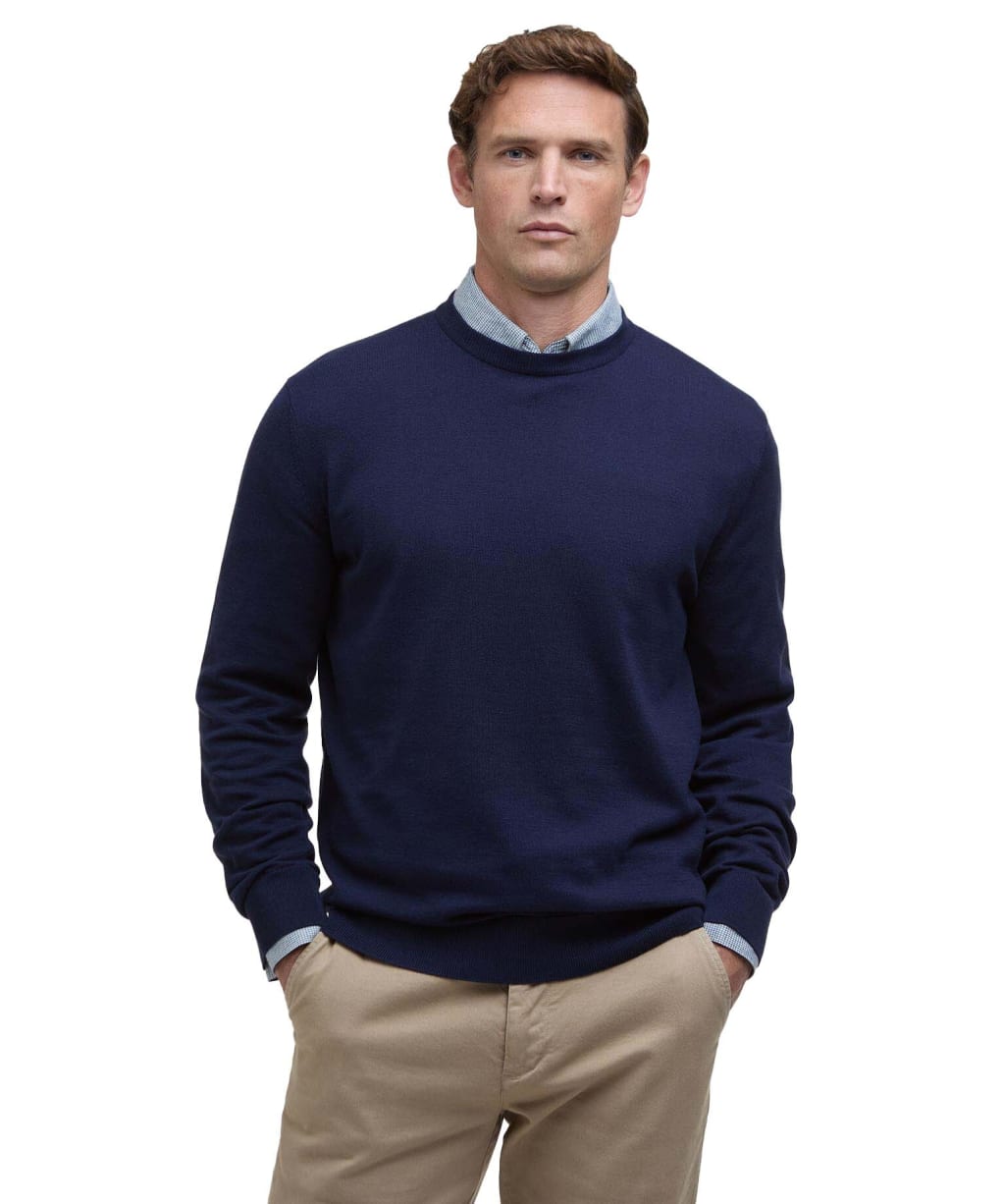 Men's Barbour Bayfield Knitted Crew Jumper - Navy