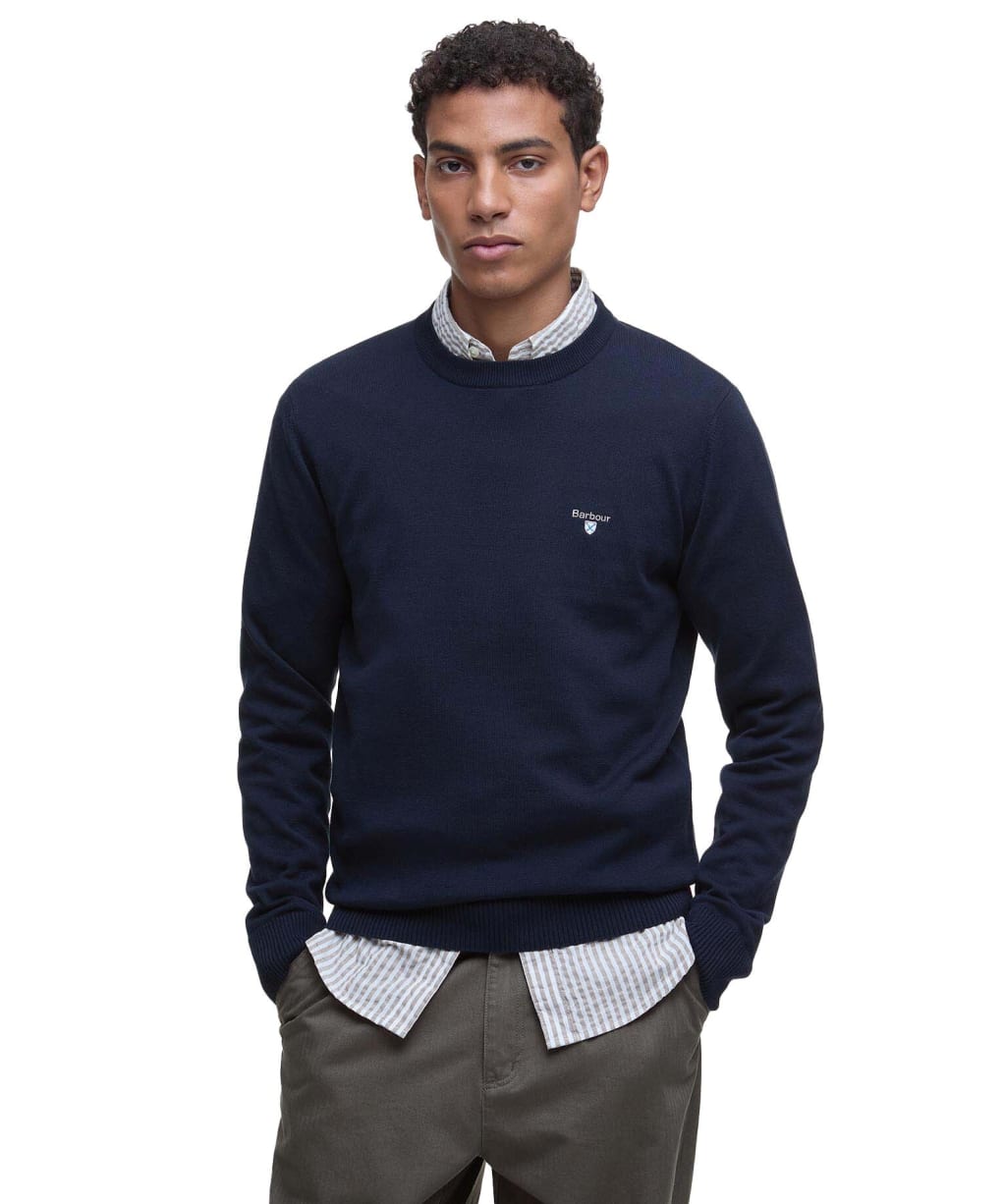 Men's Barbour Lingwood Compact Cotton Crew Sweater - Navy