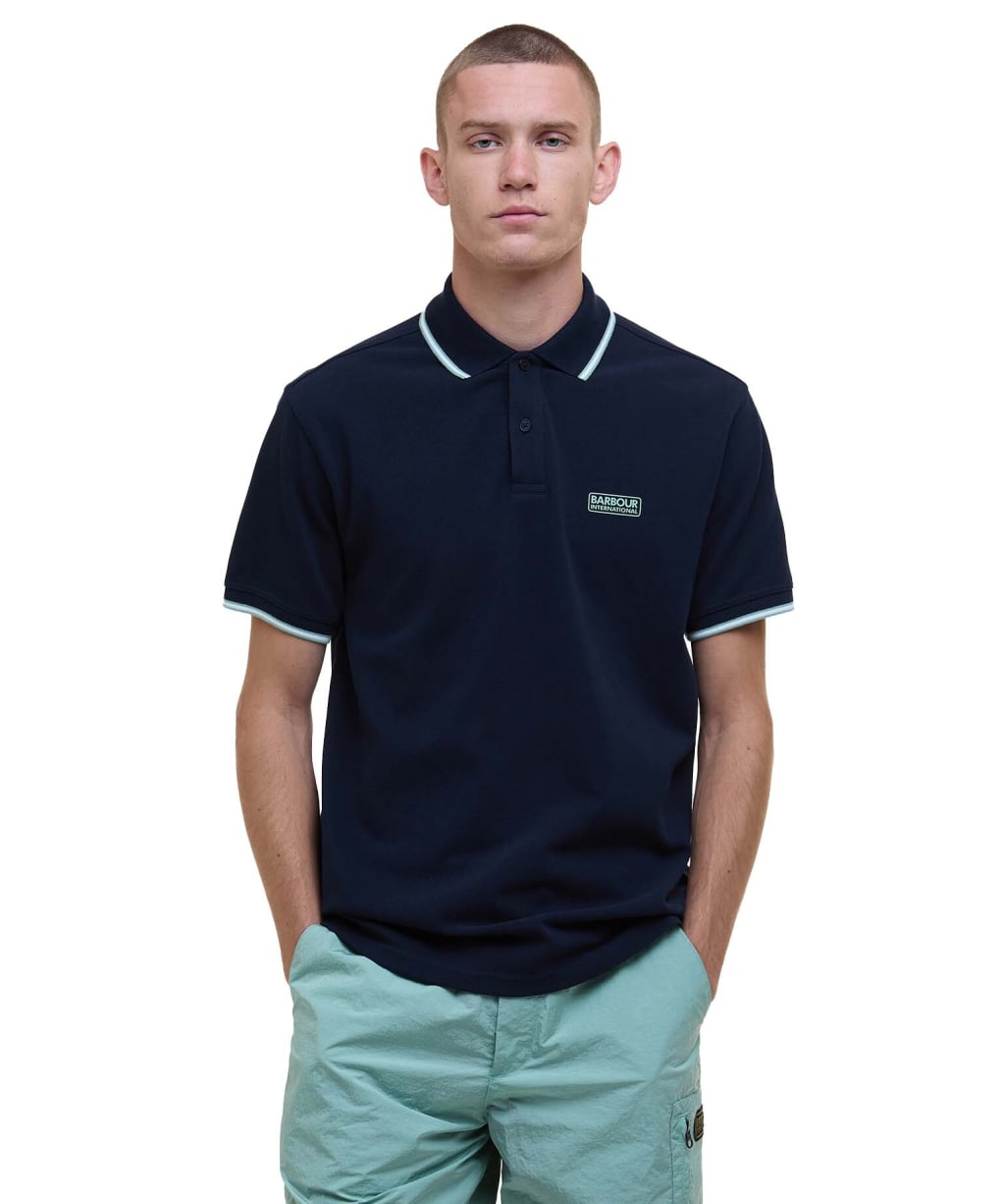 Men's Barbour International Evan Tipped Polo Shirt - Sapphire Navy