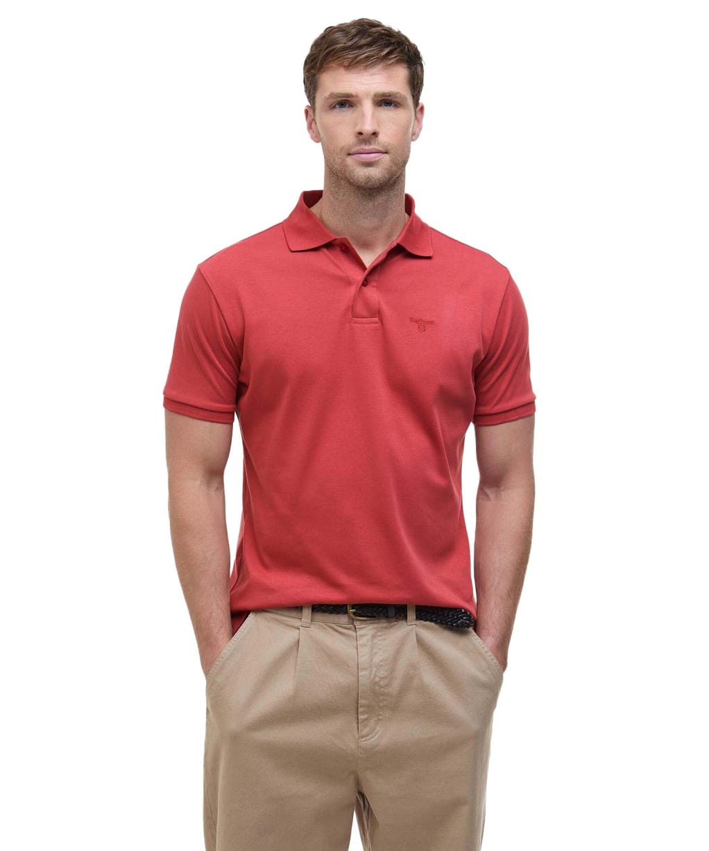 Men's Barbour Hylton Interlock Tailored Fit Polo Shirt - Red Spice