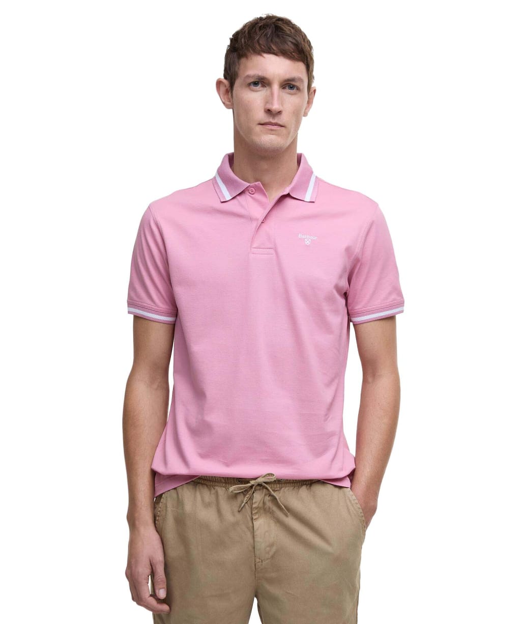 Men's Barbour Ferrybridge Lightweight Tailored Fit Polo Shirt - True Pink