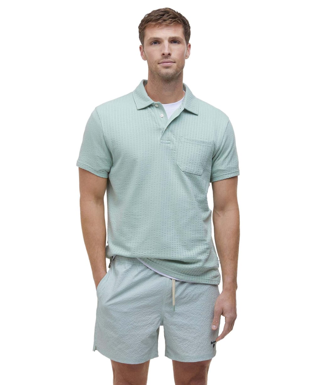 Men's Barbour Dymchurch Seersucker Polo Shirt - Pale Apple