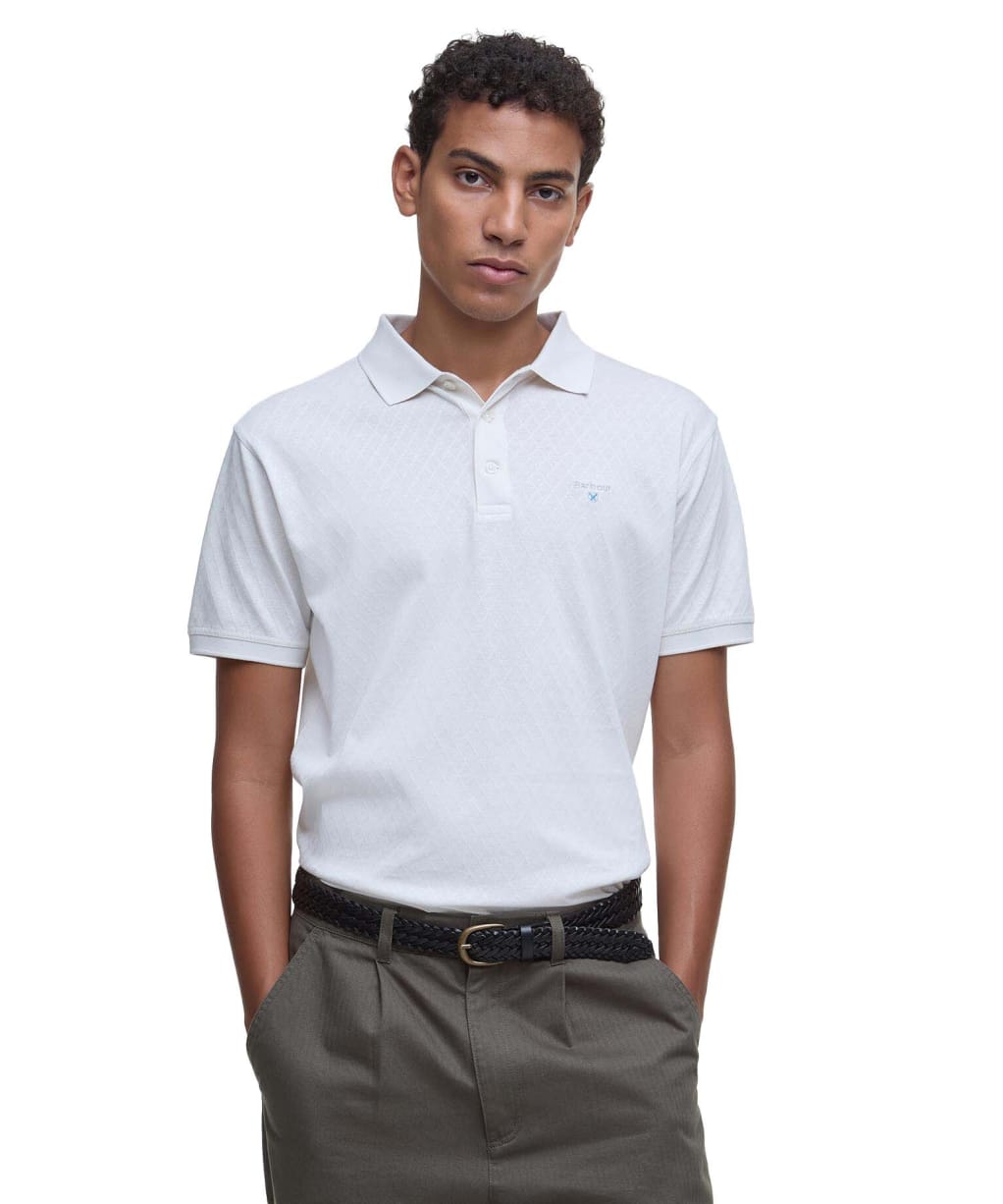 Men's Barbour Sutton Tailored Fit Polo Shirt - Antique White
