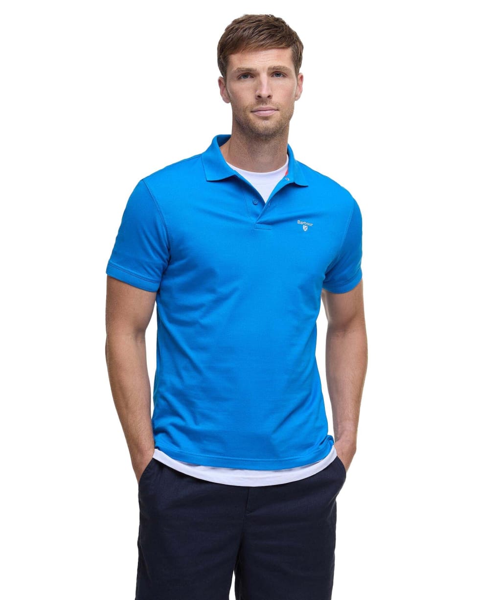 Men's Barbour Active Tailored Fit Polo Shirt - Sports Blue