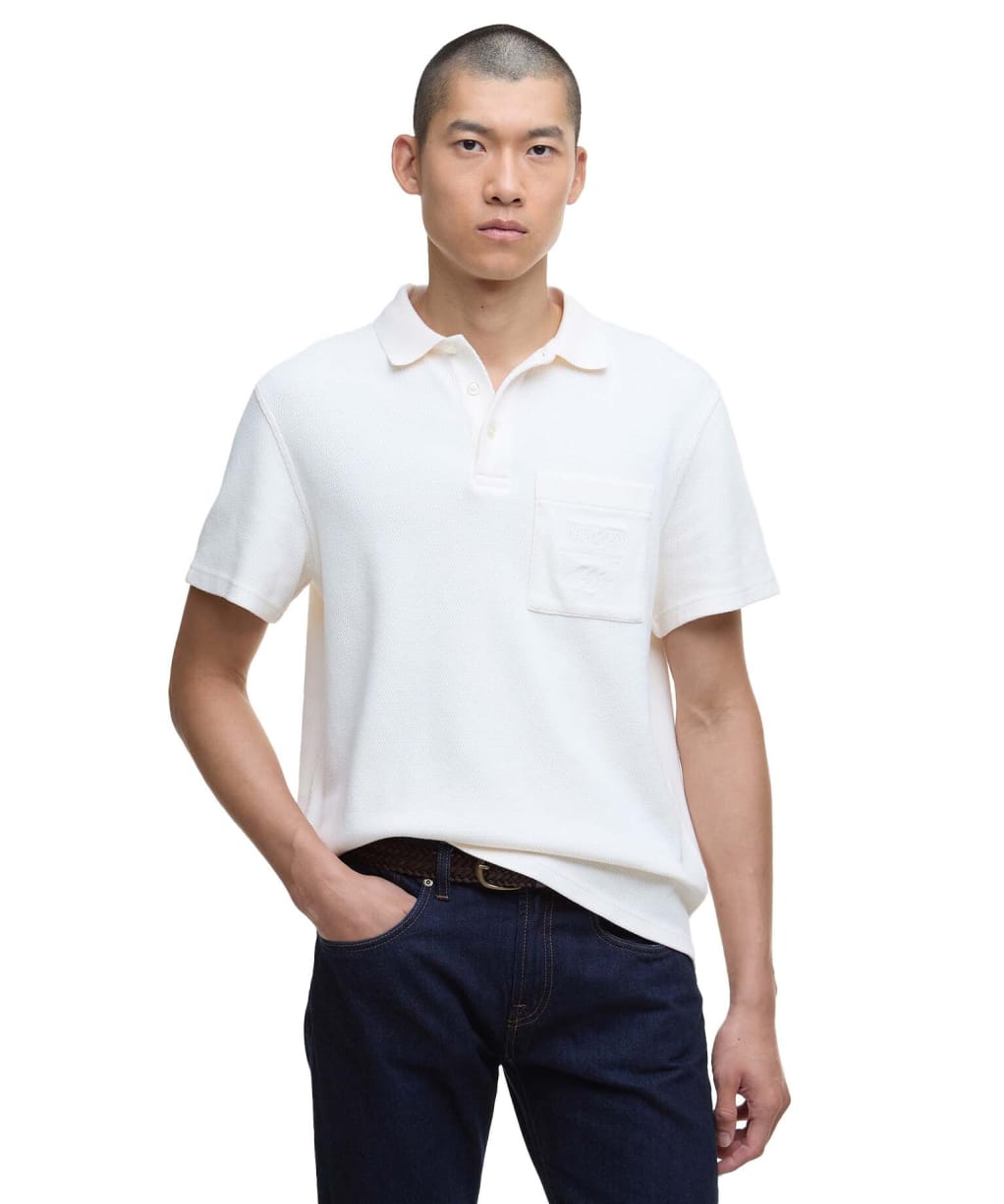 Men's Barbour International Steve McQueen Ekins Polo Shirt - Whisper White
