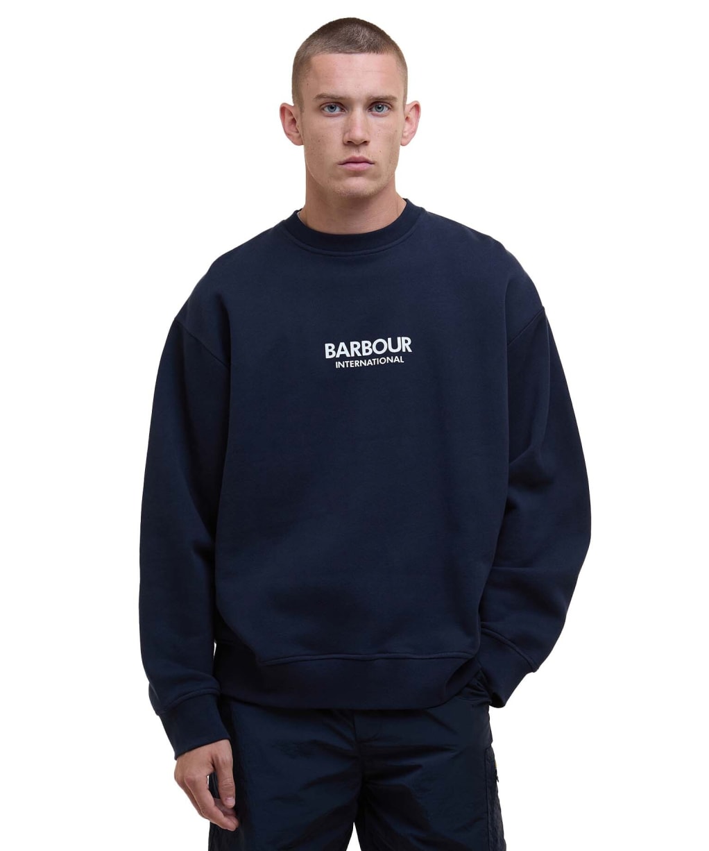Men's Barbour International Formula Oversized Crew Sweatshirt - Sapphire Navy