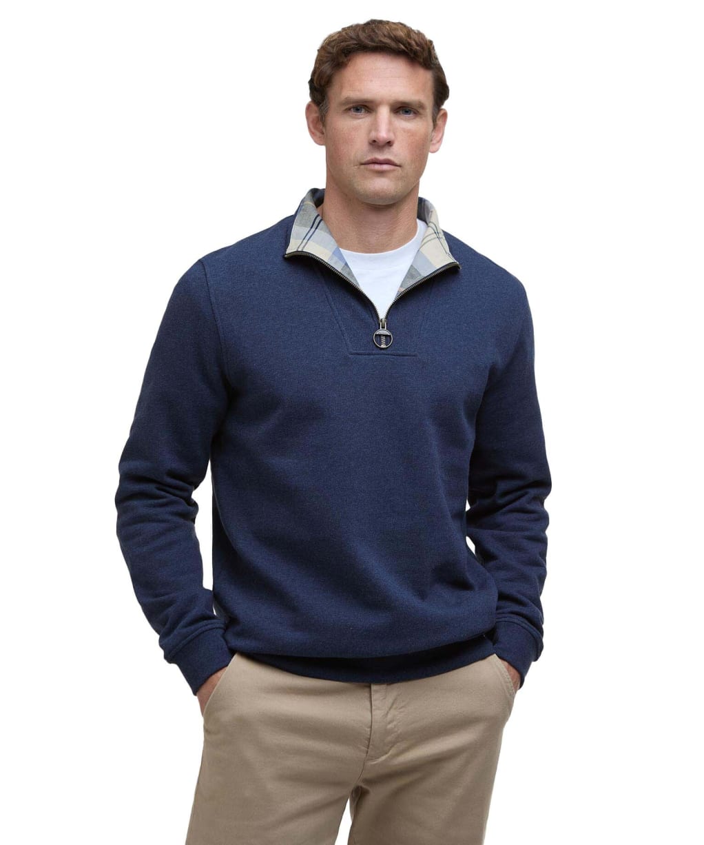 Men's Barbour Nelson Half Zip Sweatshirt - Navy Marl