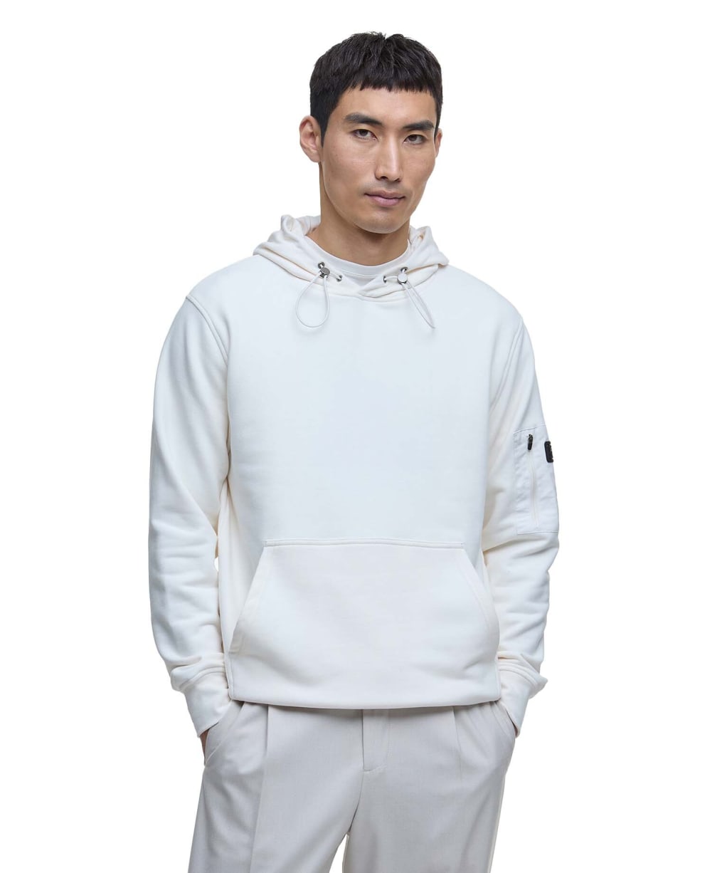 Men's Barbour International Ewan Hoodie - Whisper White