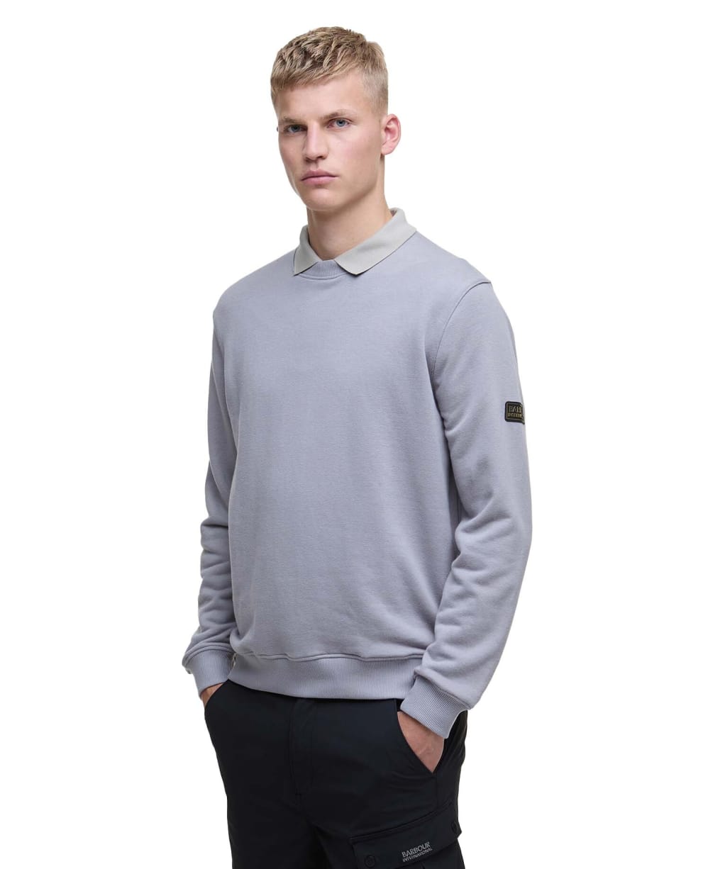 Men's Barbour International Outline Badge Crew - Pale Slate