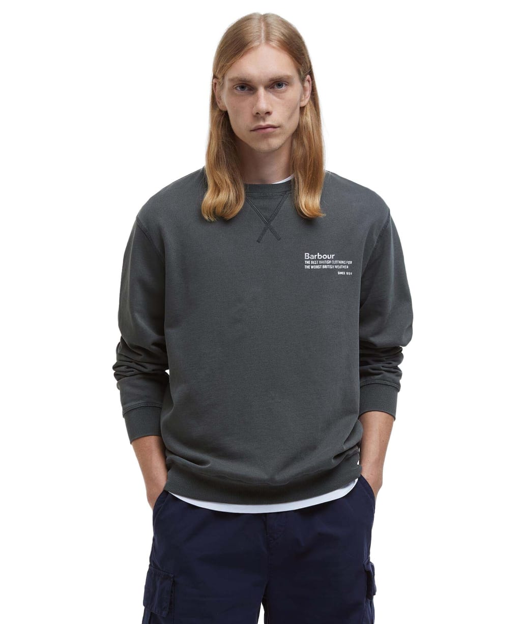 Men's Barbour Bulford Relaxed Fit Crew Sweatshirt - Gunmetal