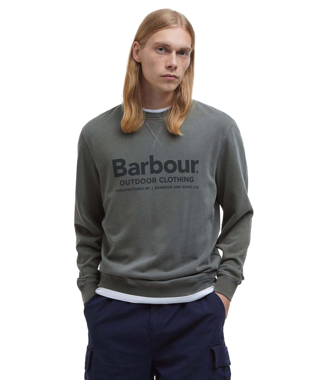 Men's Barbour Larkhill Crew Neck Sweatshirt - Light Sage