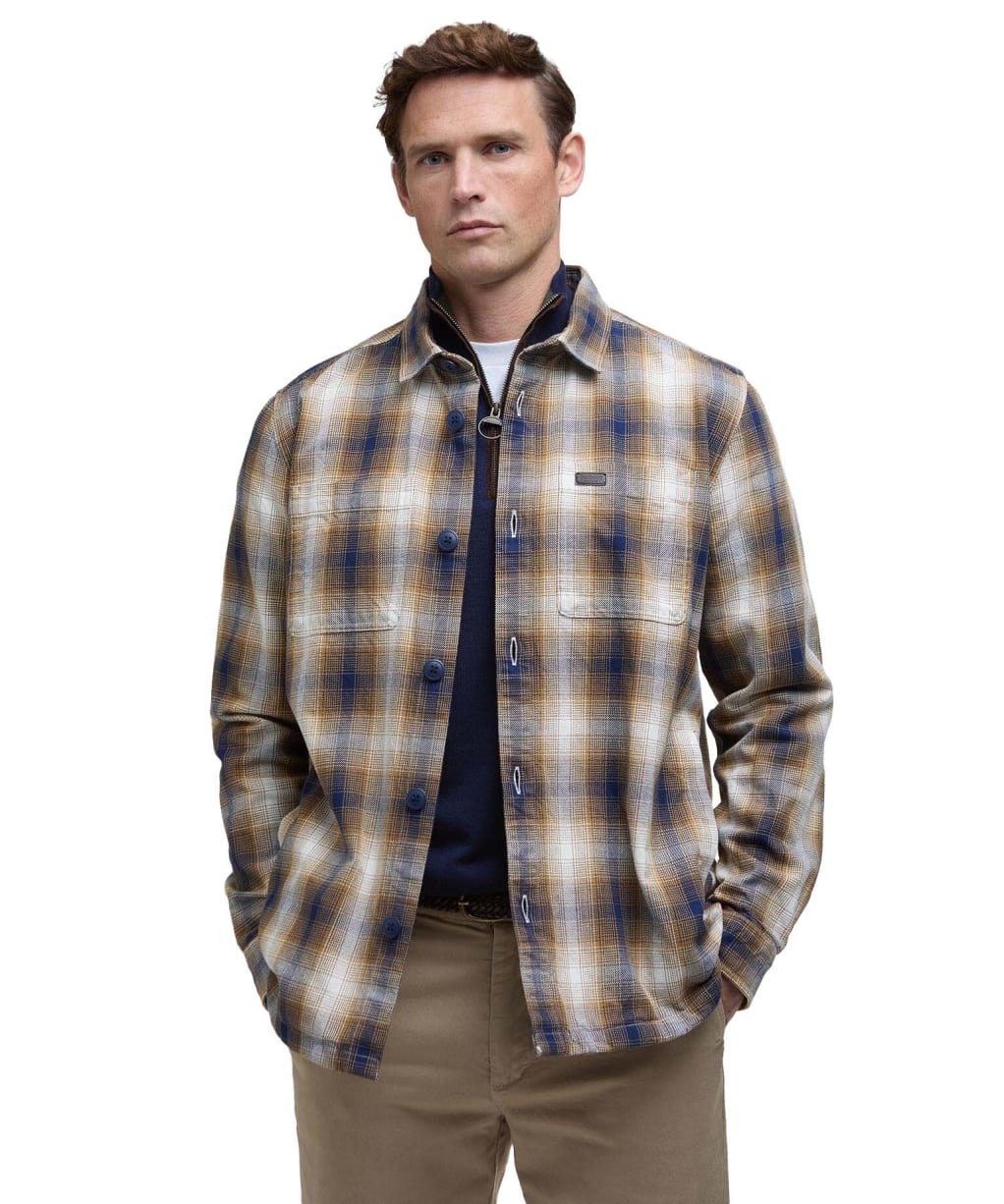 Men's Barbour Sandside Checked Overshirt - Navy
