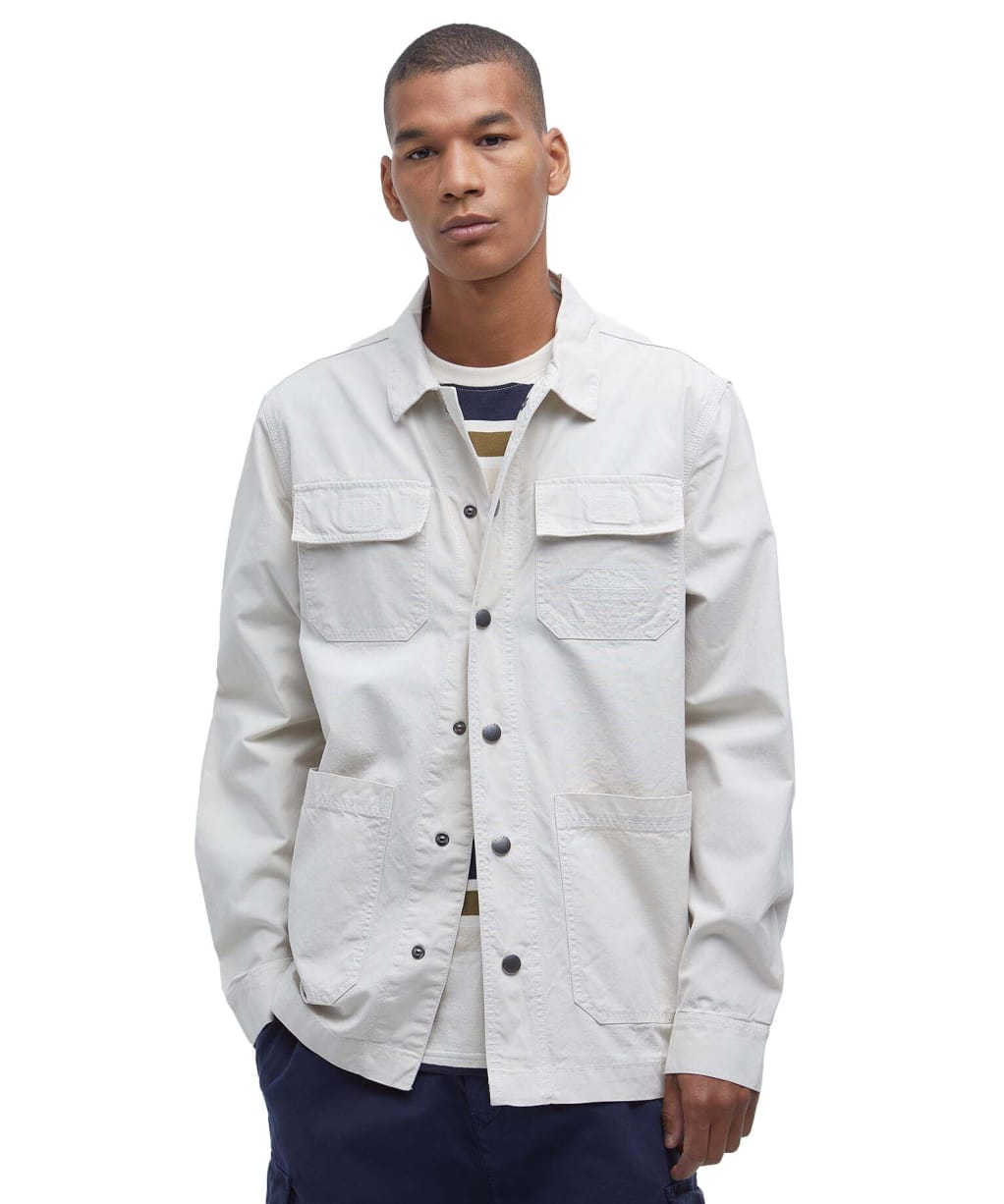 Men's Barbour Grindle Cargo Relaxed Overshirt - Oatmeal
