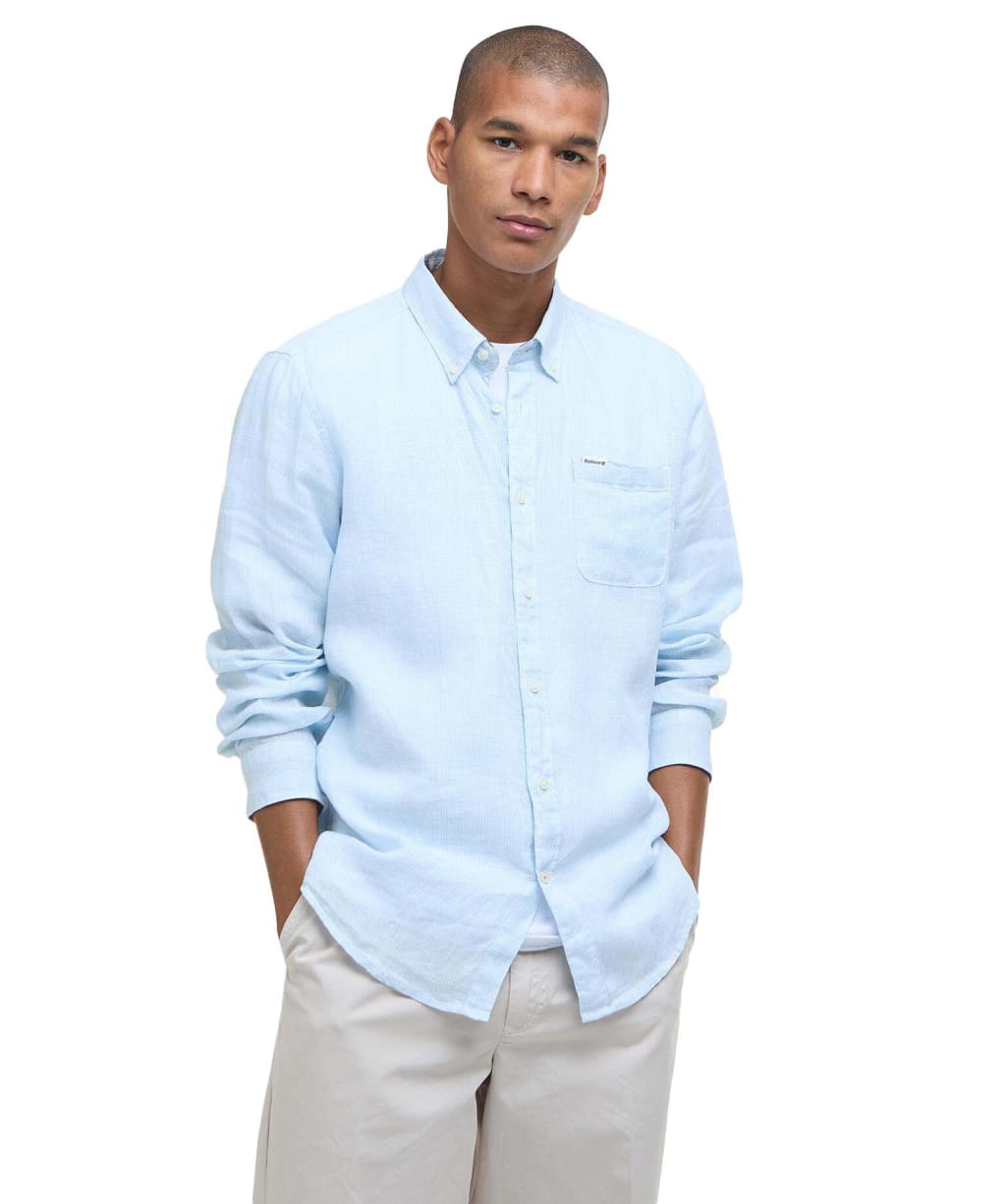 Men's Barbour Linton Tailored Shirt - Ocean Sky