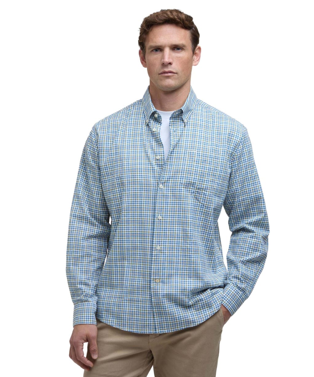Men's Barbour Durand Long Sleeve Shirt - Brook Blue