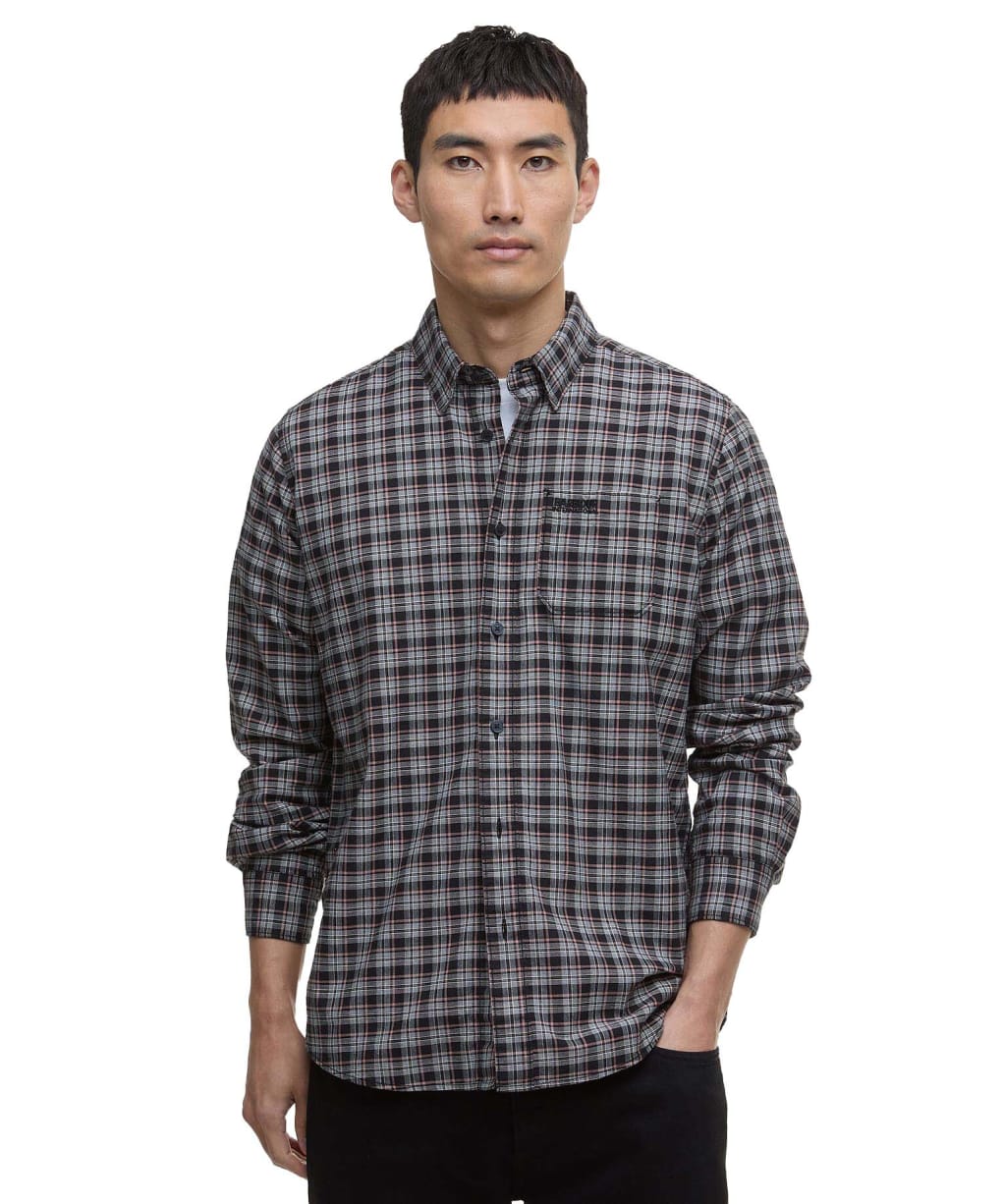 Men's Barbour International Hawks Check Oxford Shirt - Black