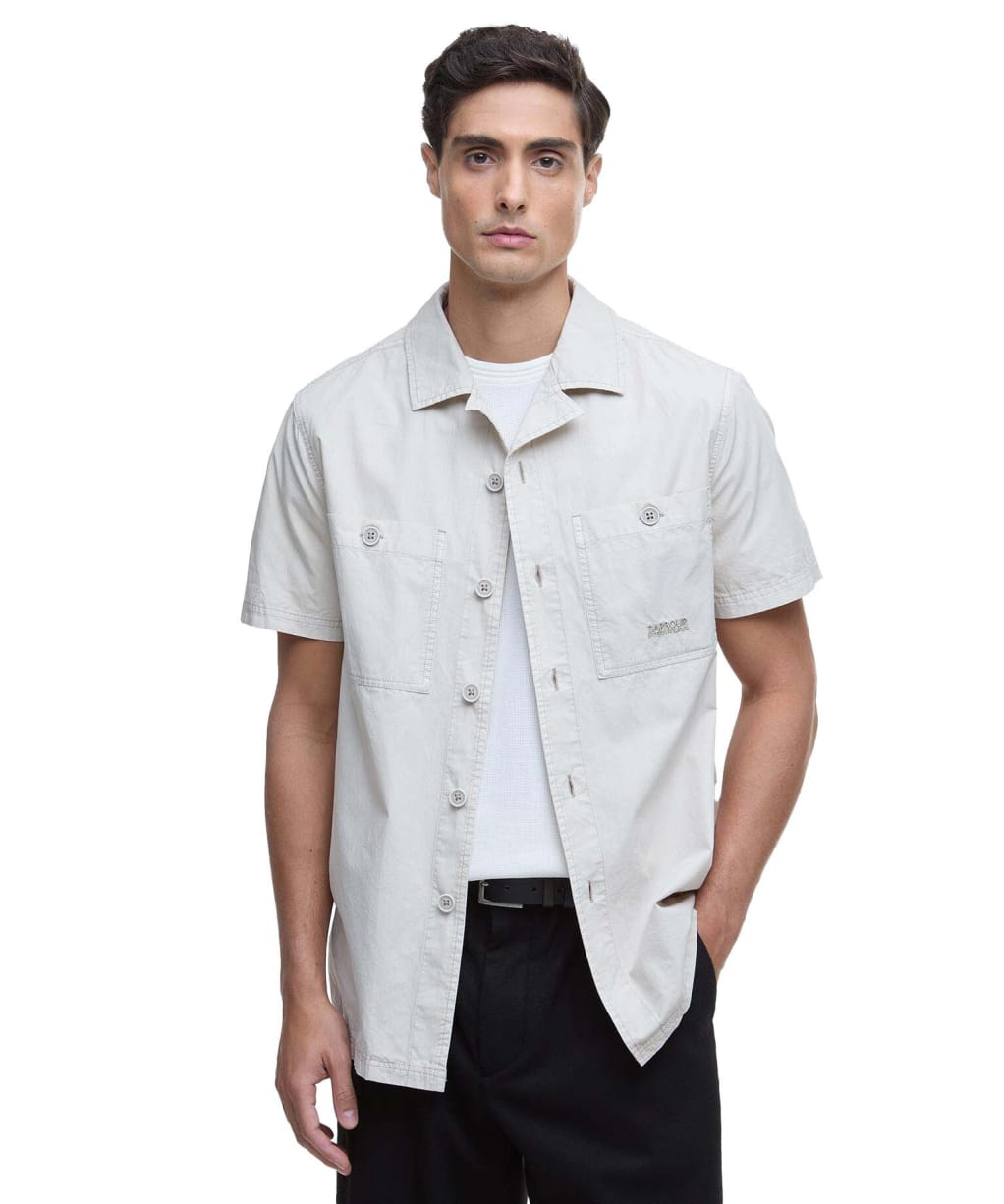 Men's Barbour International Kenneth Garment Dye Short Sleeve Shirt - Mist