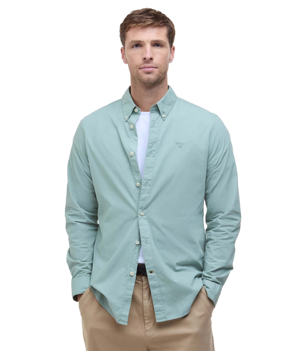 Men's Barbour Garment Dyed Poplin Tailored Fit Shirt - Pale Apple