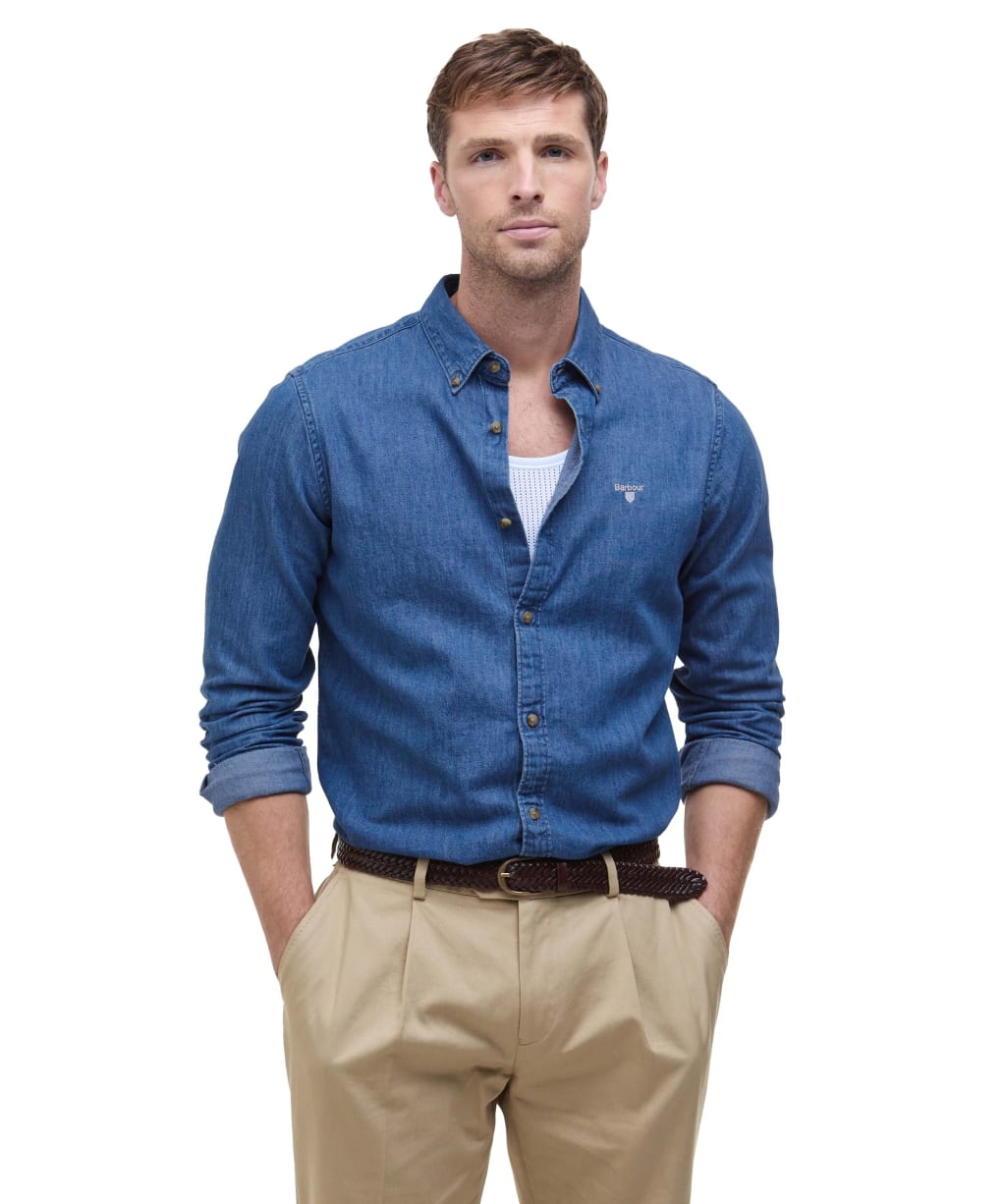 Men's Barbour Chambray Crest Tailored Fit Shirt - Chambray