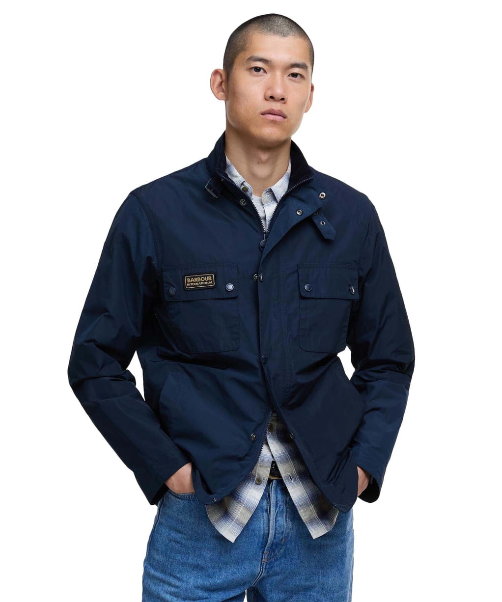 Men's Barbour International Merton Shell Showerproof Jacket - Navy