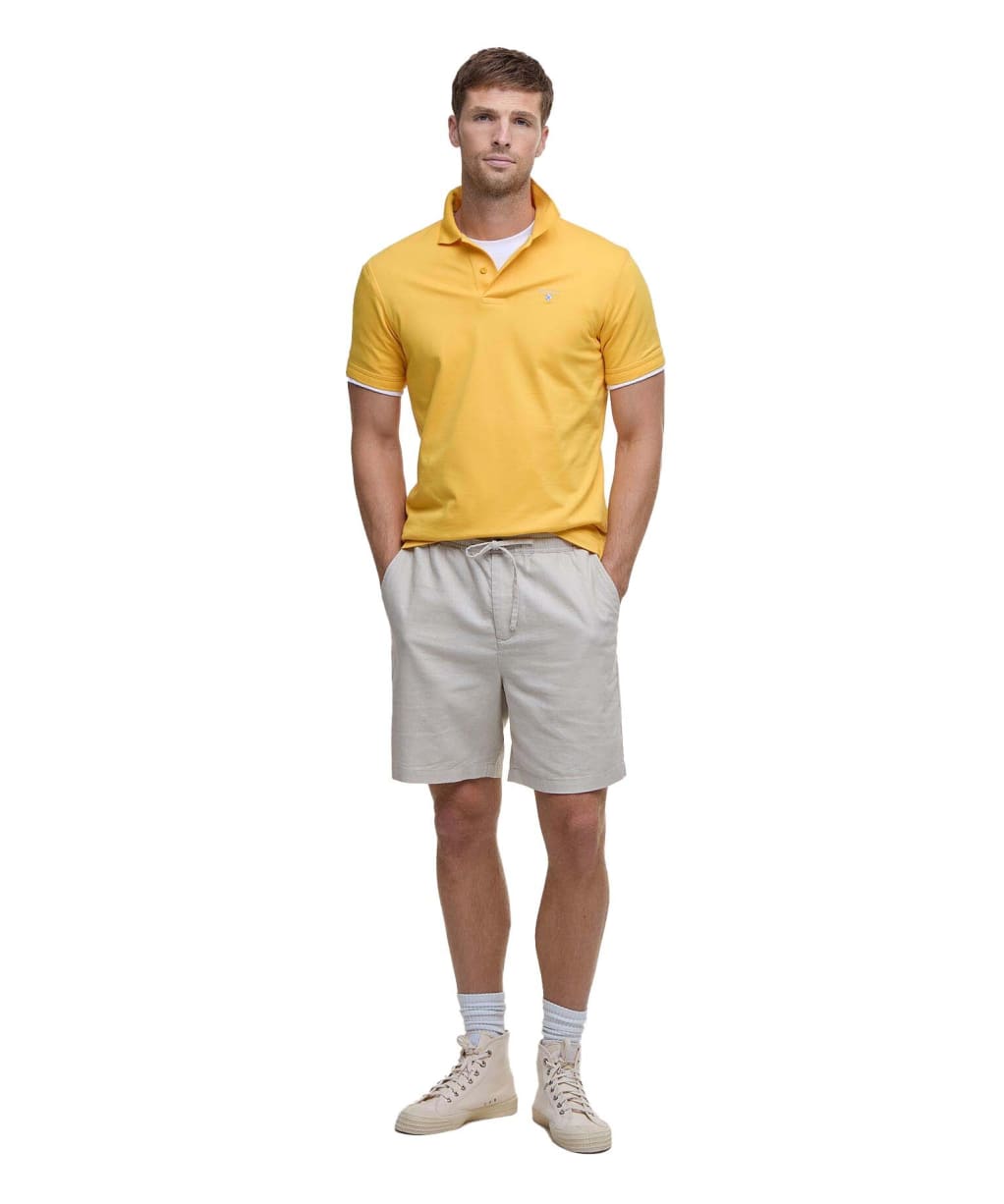 Men's Barbour Cotton Linen Relaxed Shorts - Mist