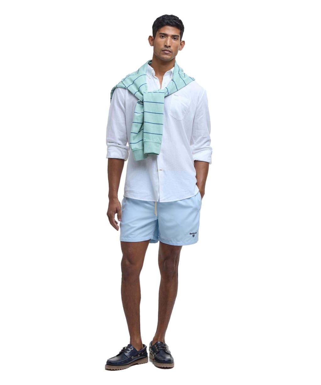 Men's Barbour Staple Logo 5' Swim Shorts - Ocean Sky