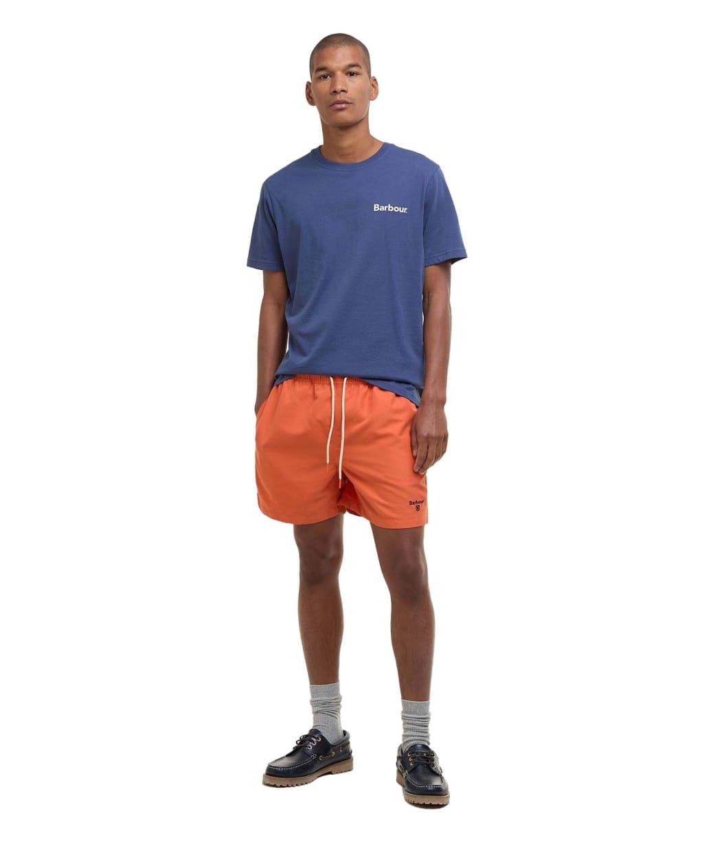 Men's Barbour Staple Logo 5' Swim Shorts - Horizon Orange