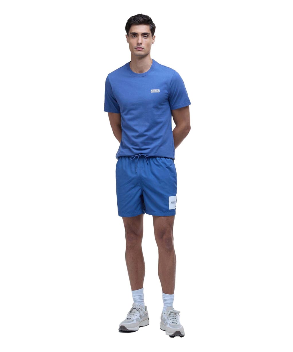 Men's Barbour International Block Print Swim Short - North Sea Blue